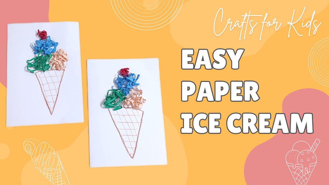 How to make Paper Ice Cream? Easy Greeting Card Making Paper Craft